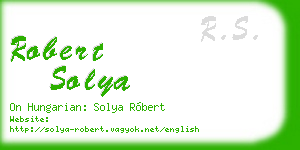 robert solya business card